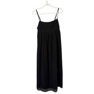 Abercrombie & Fitch Smocked Midi Dress Size L Black Flowy Minimalist Capsule